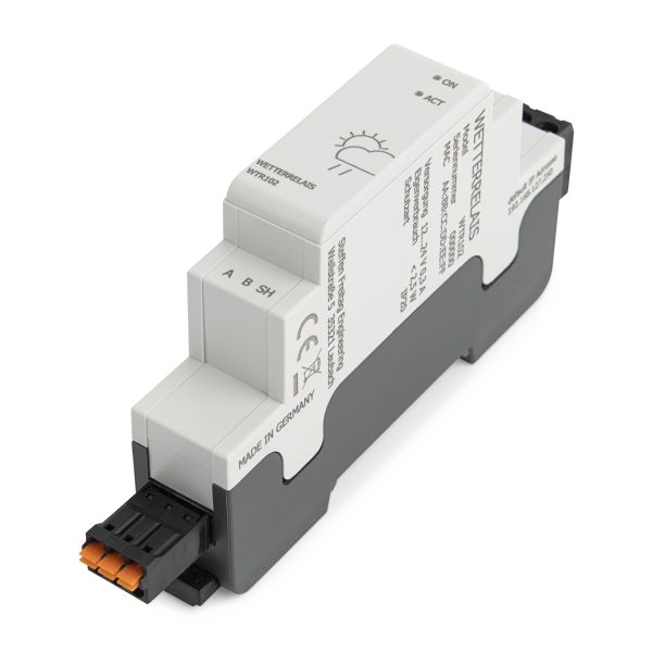 Wetterrelais WTR102 für Modbus TCP und Modbus RTU in perspektivischer Ansicht