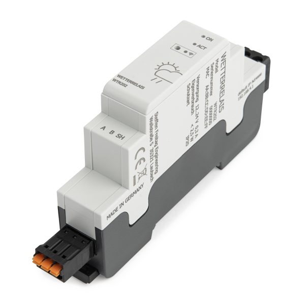 Wetterrelais WTR202 – Perspektivansicht Wetterrelais WTR202 mit WLAN und Modbus RTU in perspektivischer Ansicht
